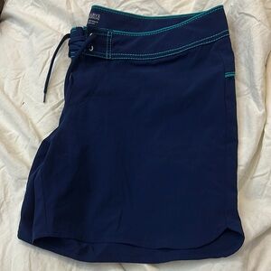 Carve Navy Blue Swim Shorts with Teal Stitching